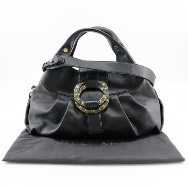 BVLGARI ブルガリ チャンドラ 2WAYショルダー レザー 黒 ハンドバッグ レディース 【中古】_9