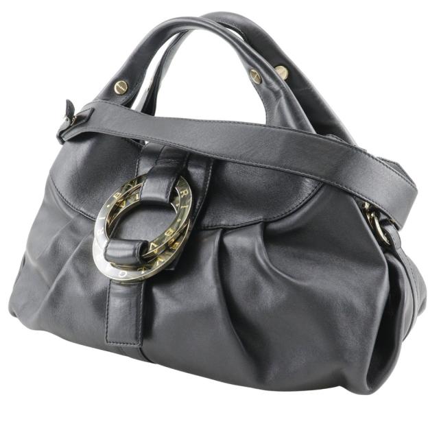 BVLGARI ブルガリ チャンドラ 2WAYショルダー レザー 黒 ハンドバッグ レディース 【中古】_1