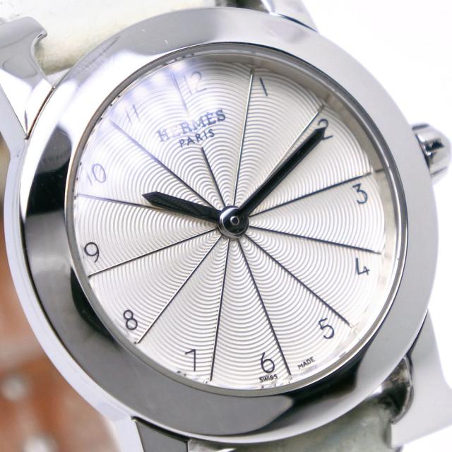 HERMES エルメス Hウォッチ HR1.210 SS クオーツ アナログ表示 