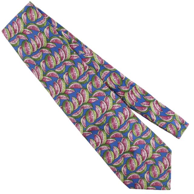 GUCCI グッチ スイカ シルク 青 ネクタイ メンズ 【中古】 ネクタイ