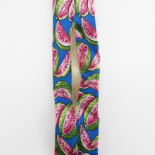 GUCCI グッチ スイカ シルク 青 ネクタイ メンズ 【中古】 ネクタイ