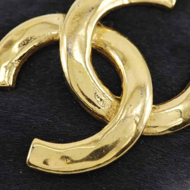 CHANEL シャネル ココマーク スウェード 黒 バレッタ レディース