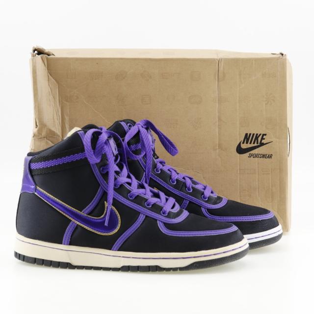 NIKE ナイキ VANDAL HIGH(GS BOYS) バスケットボールシューズ 333377-051 サテン 黒/紫 スニーカー_11
