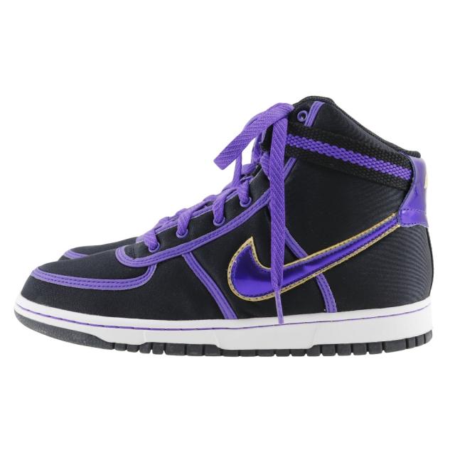 NIKE ナイキ VANDAL HIGH(GS BOYS) バスケットボールシューズ 333377-051 サテン 黒/紫 スニーカー_1