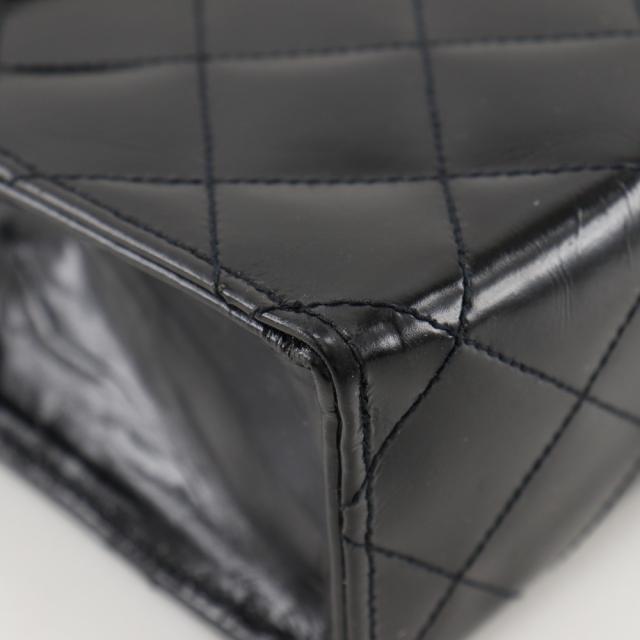 CHANEL シャネル チェーンショルダー デカココ マトラッセ デカココ マトラッセ エナメル 黒_3