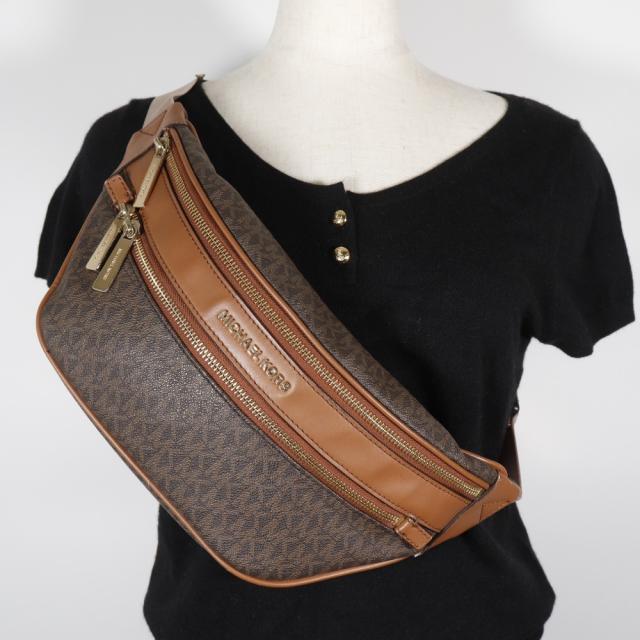 Michael Kors マイケルコース ボディバッグ PVC 茶 ウエストバッグ