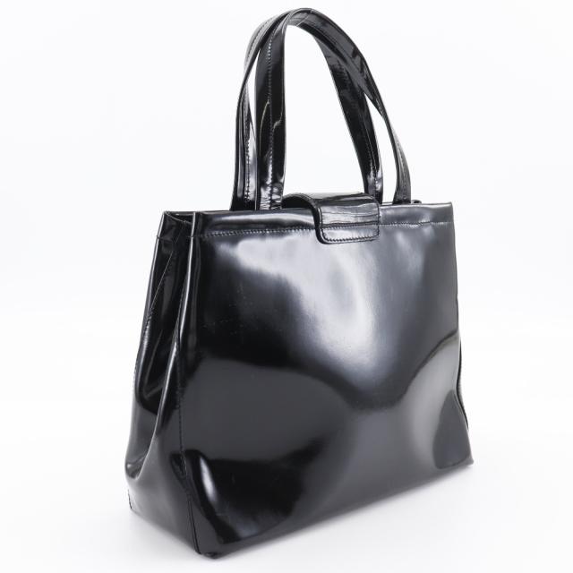 Salvatore Ferragamo サルヴァトーレフェラガモ ヴァラ パテントレザー 黒 ハンドバッグ_2