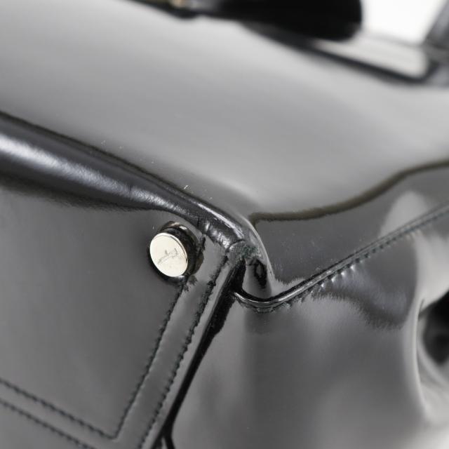 Salvatore Ferragamo サルヴァトーレフェラガモ ヴァラ パテントレザー 黒 ハンドバッグ_4
