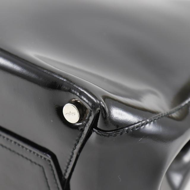 Salvatore Ferragamo サルヴァトーレフェラガモ ヴァラ パテントレザー 黒 ハンドバッグ_6
