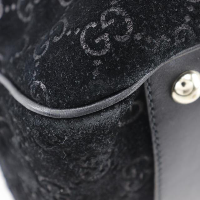 GUCCI グッチ GG シェリーライン 162160 スウェード 黒 トートバッグ