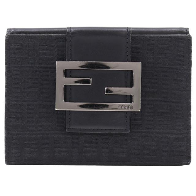 FENDI フェンディ ズッキーノ FFプレート ナイロンキャンバス 黒 FENDI フェンディ ズッキーノ FFプレート ナイロンキャンバス 黒