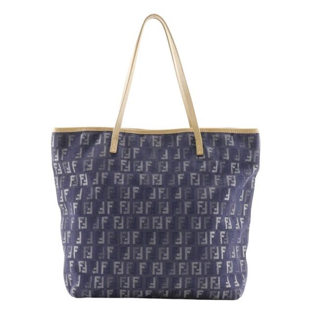 FENDI フェンディ ズッキーノ トートバッグ デニム 紺 ハンドバッグ 