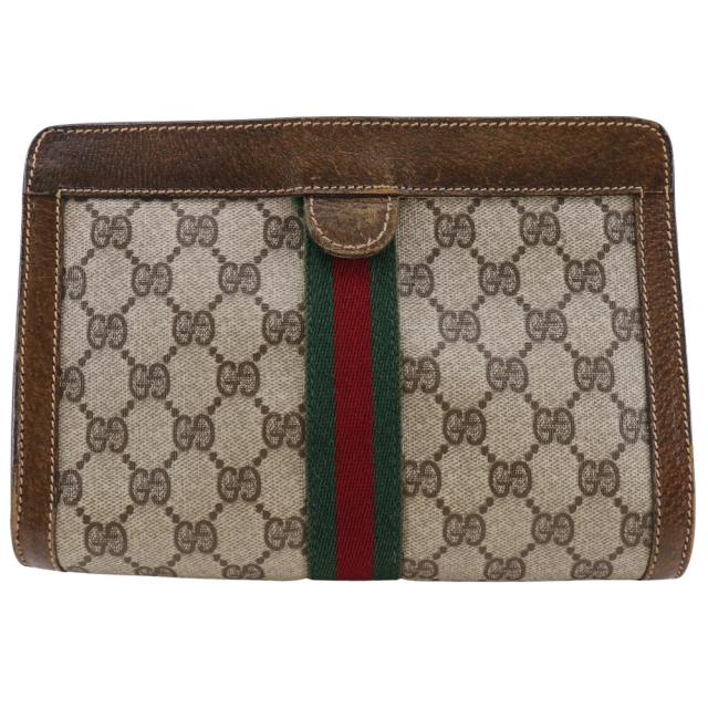 GUCCI グッチ オールドグッチ シェリー GGスプリームキャンバス 茶 ポーチ ユニセックス