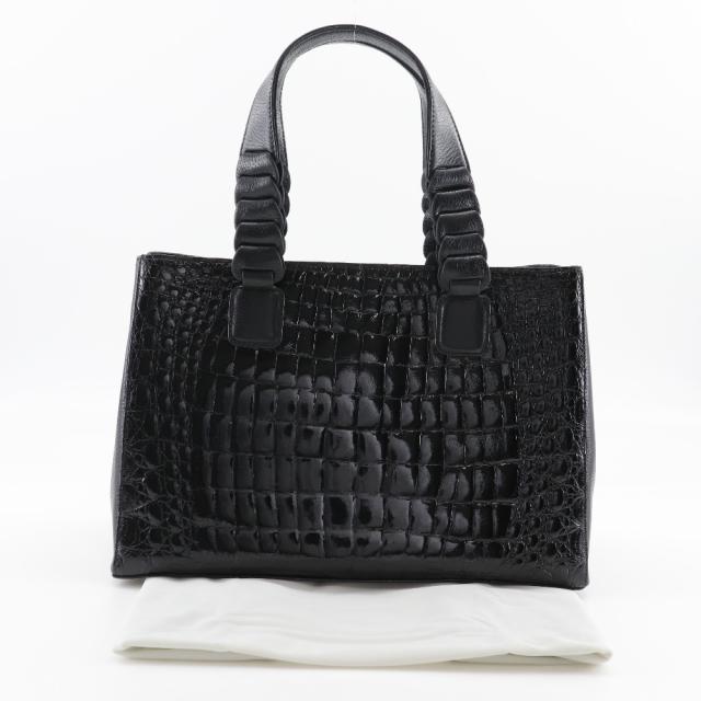 RODANIA ロダニア クロコダイル 黒 トートバッグ レディース 【中古】 RODANIA ロダニア クロコダイル 黒 トートバッグ レディース 【中古