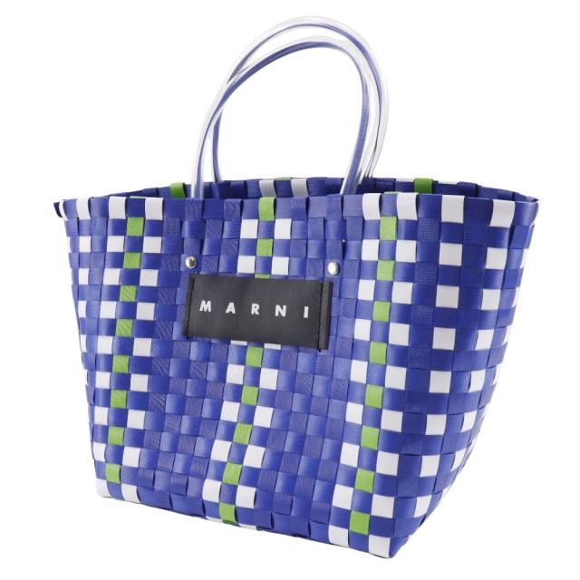 MARNI マルニ フラワーカフェ ピクニックバッグ バスケット ポリプロピレン 青_1
