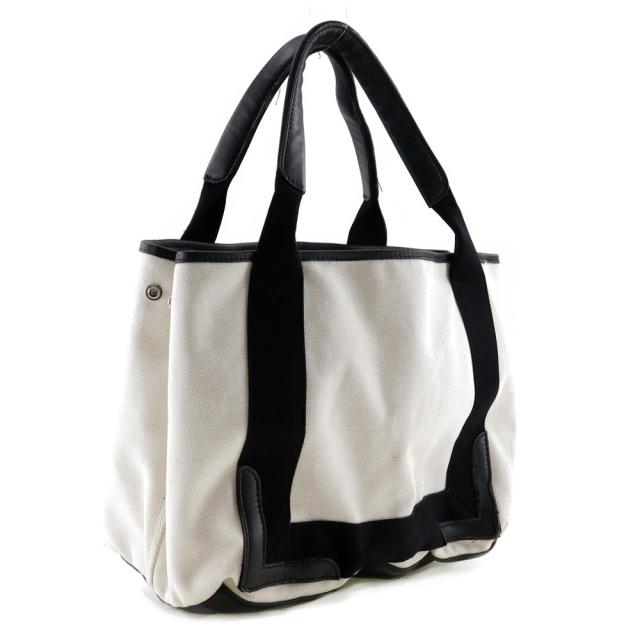 BALENCIAGA バレンシアガ カバスS トートバッグ キャンバス 白/黒 ハンドバッグ レディース_2
