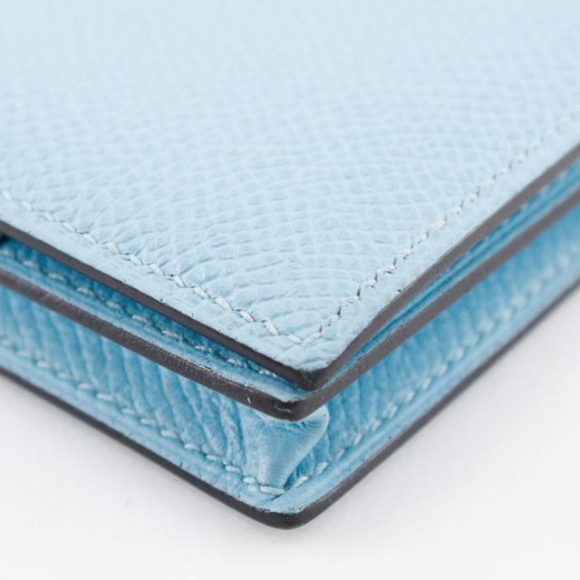 HERMES エルメス ベアンスフレ ヴォーエプソン 水色 長財布 レディース