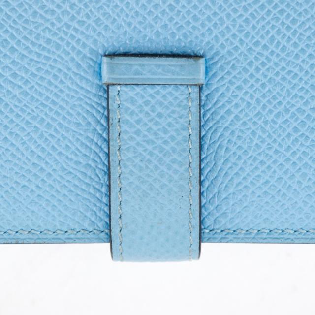 HERMES エルメス ベアンスフレ ヴォーエプソン 水色 長財布 レディース