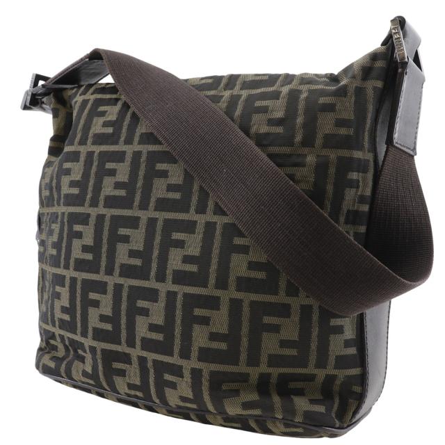 その他 r FENDI フェンディ ズッカ ワンショルダー ナイロンキャンバス 茶