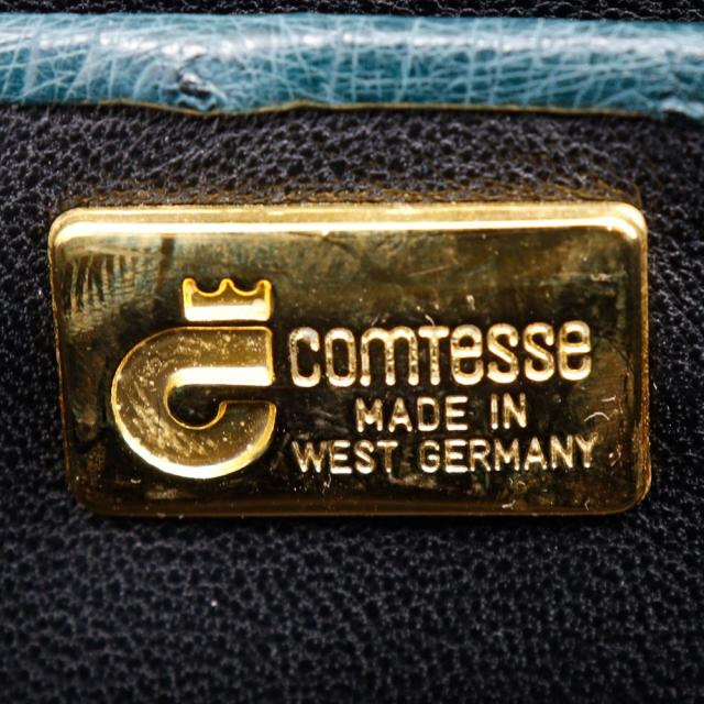 COMTESSE コンテス ワンハンドル オーストリッチ 緑 ハンドバッグ レディース 【中古】_11