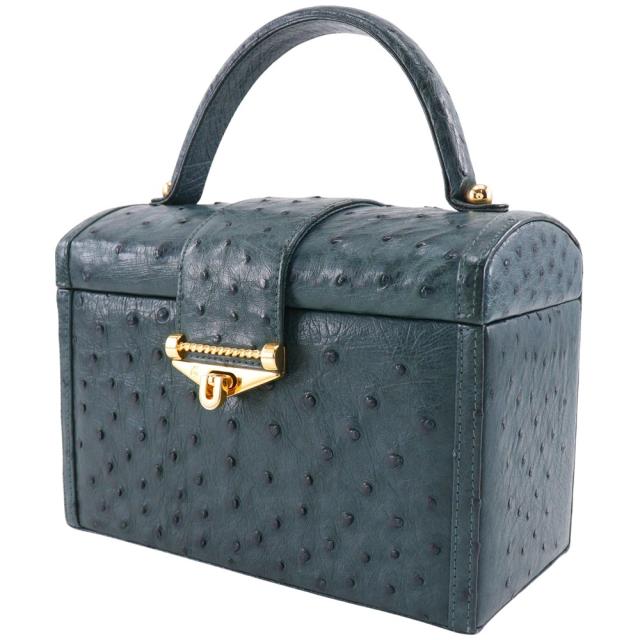 COMTESSE コンテス ワンハンドル オーストリッチ 緑 ハンドバッグ レディース 【中古】_1