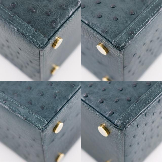 COMTESSE コンテス ワンハンドル オーストリッチ 緑 ハンドバッグ レディース 【中古】_3