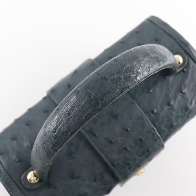COMTESSE コンテス ワンハンドル オーストリッチ 緑 ハンドバッグ レディース 【中古】_4