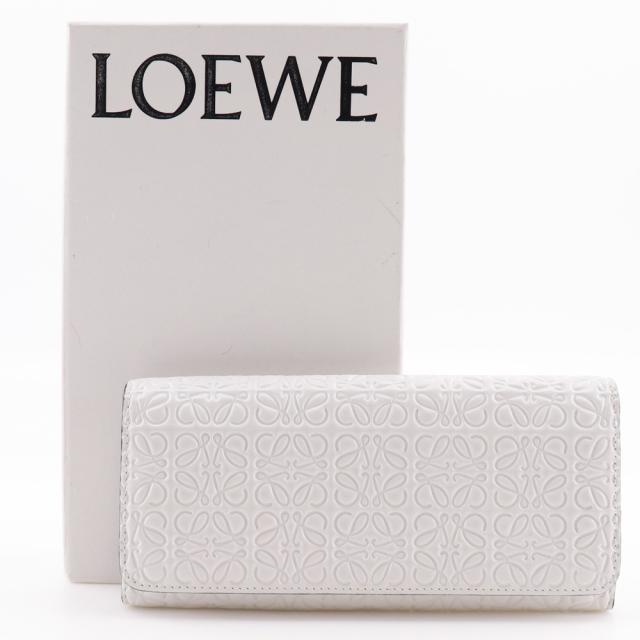 LOEWE ロエベ リピートアナグラム レザー 白 長財布 ユニセックス 【中古】_12