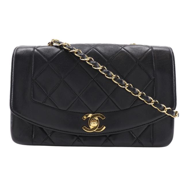 CHANEL シャネル ダイアナ22 チェーンショルダー マトラッセ マトラッセ A01164 ラムスキン 黒