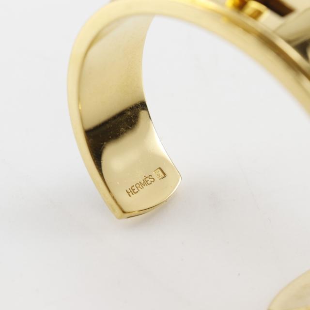 HERMES エルメス ケリー ブレスレット 金メッキ 黒 バングル 39.2g レディース 【中古】_2