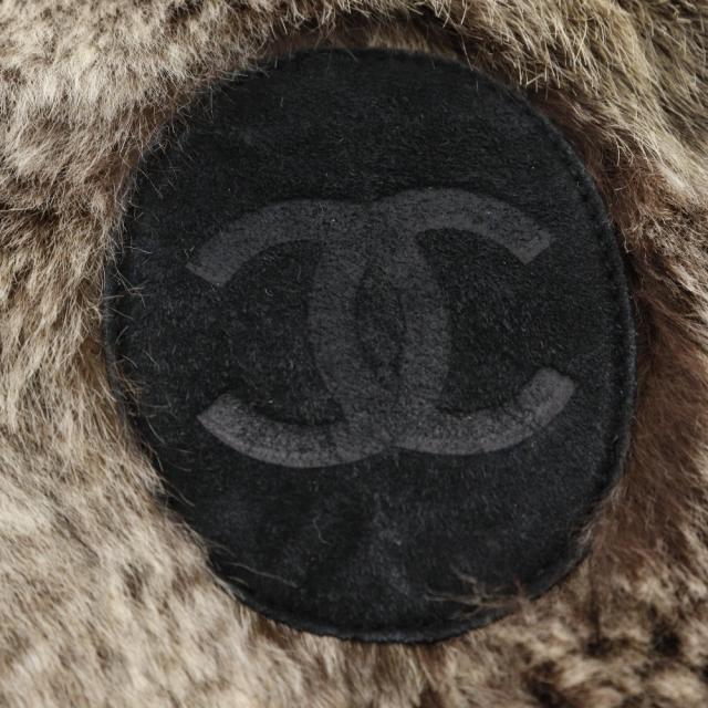 CHANEL シャネル ココマーク トートバッグ ラビットファー 茶 ハンドバッグ レディース_9