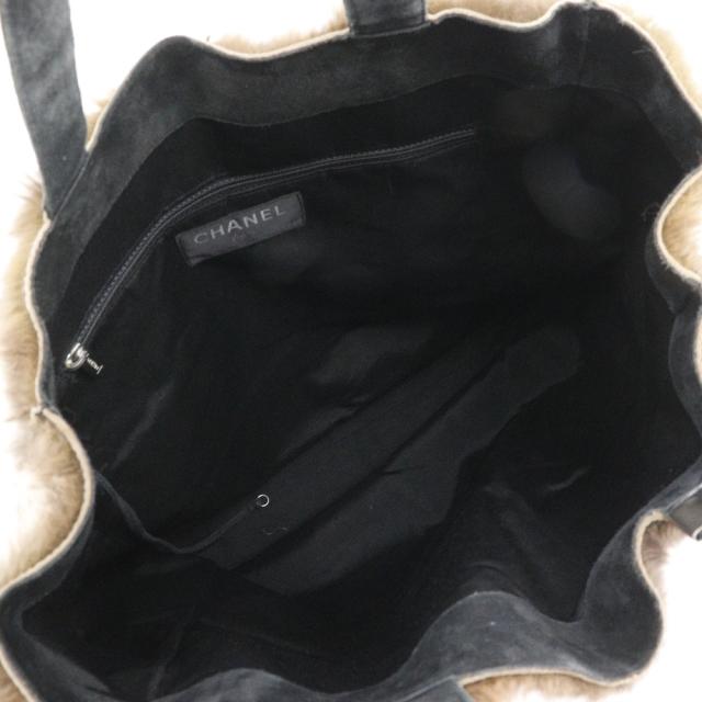 CHANEL シャネル ココマーク トートバッグ ラビットファー 茶 ハンドバッグ レディース_5