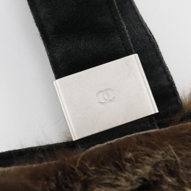 CHANEL シャネル ココマーク トートバッグ ラビットファー 茶 ハンドバッグ レディース_7