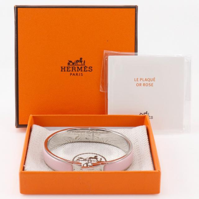 HERMES エルメス クリックH PM Hブレス 金属製 シルバー/ピンク