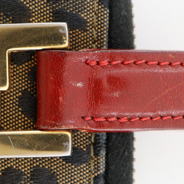 FENDI フェンディ ウォレットバッグ レオパード ヒョウ柄 ナイロンキャンバス 茶/赤_10