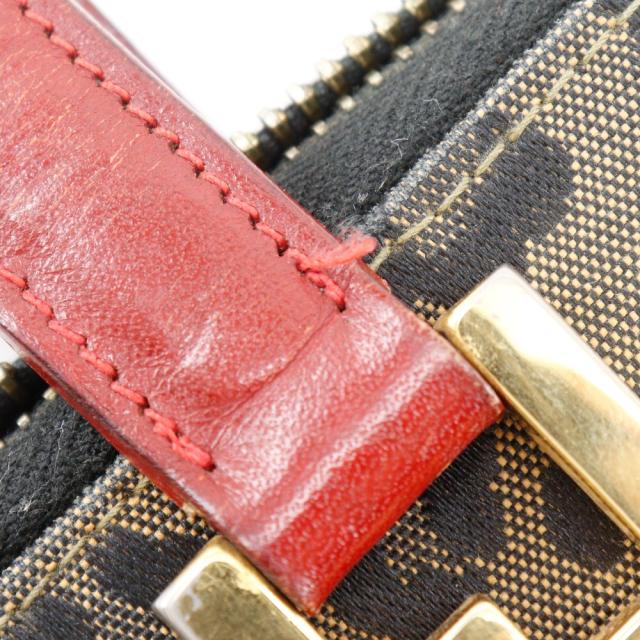 FENDI フェンディ ウォレットバッグ レオパード ヒョウ柄 ナイロンキャンバス 茶/赤_11
