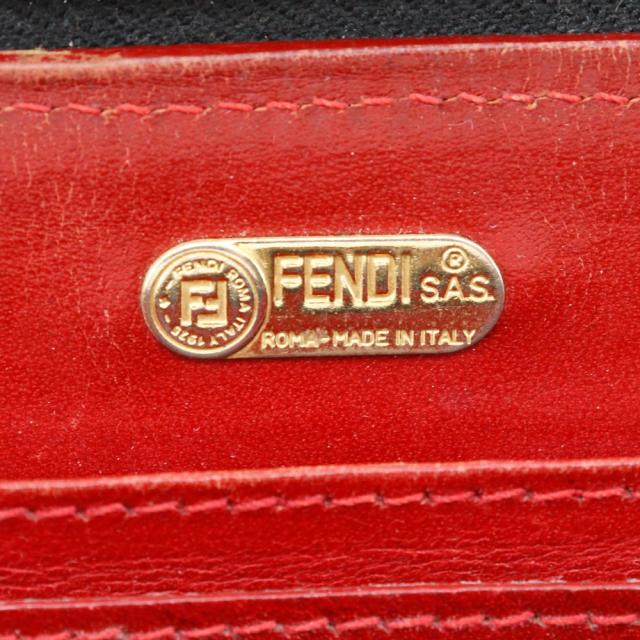 FENDI フェンディ ウォレットバッグ レオパード ヒョウ柄 ナイロンキャンバス 茶/赤_17