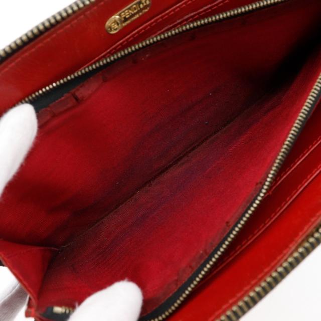 FENDI フェンディ ウォレットバッグ レオパード ヒョウ柄 ナイロンキャンバス 茶/赤_7