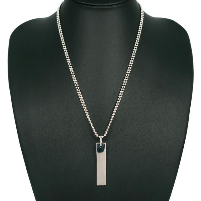 GUCCI グッチ ロゴバー ダブルボールチェーン シルバー925 ネックレス