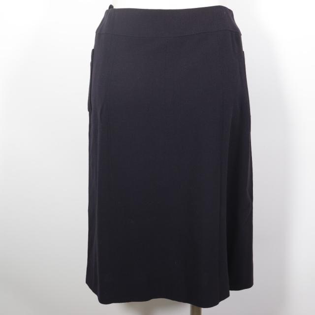 【美品】シャネル　スカート　96P　ココマークボタン　ウエスト伸縮　大きめ　黒 シャネル CHANEL Size:40 ツイード ココマークボタン