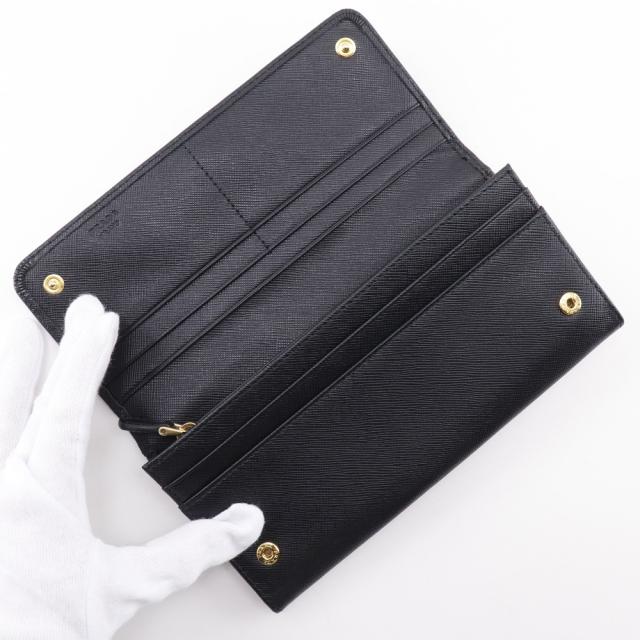 PRADA 二つ折り長財布 サフィアーノ レザー ブラック 1M1132 PRADA