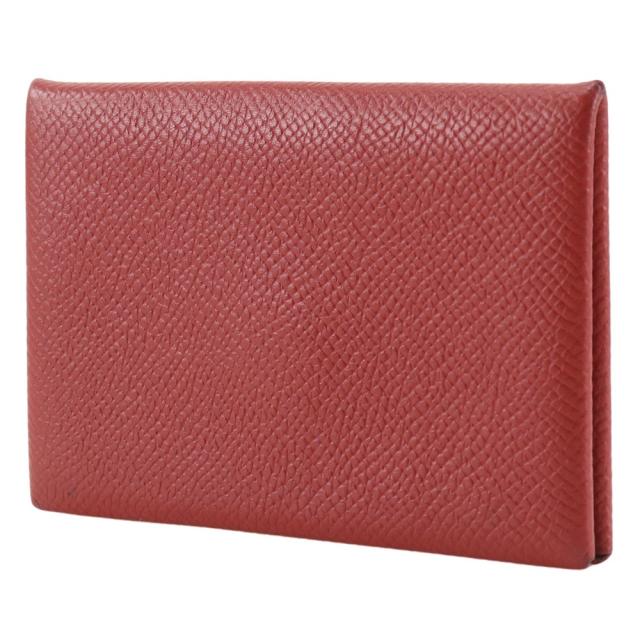 HERMES エルメス カルヴィ 名刺入れ ヴォーエプソン 赤 カード HERMES エルメス カルヴィ 名刺入れ ヴォーエプソン 赤 カード