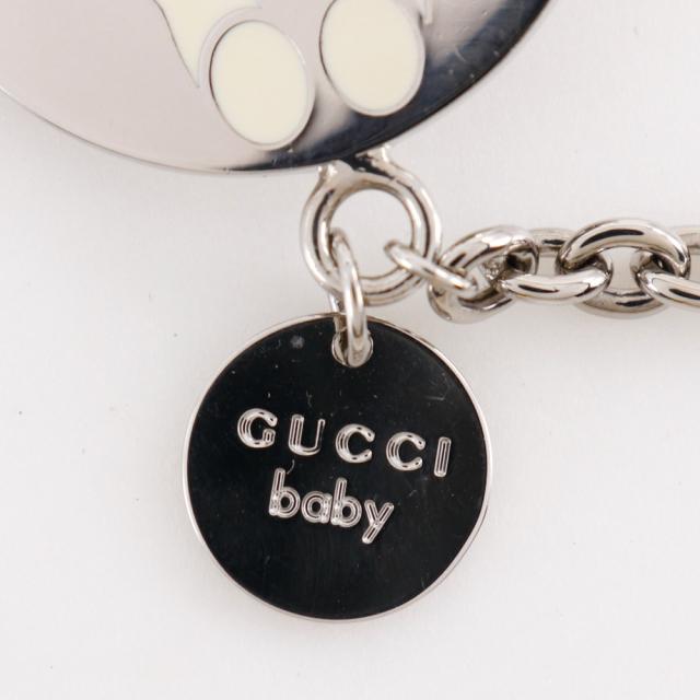 GUCCI グッチ baby クリップ付きチェーン 金属製 シルバー キーホルダー _ 【中古】 GUCCI グッチ baby クリップ付きチェーン 金属製 シルバー