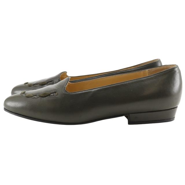 GUCCI グッチ 置き目毛革 なめし革 茶 パンプス レディース 【中古】