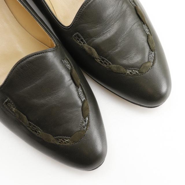 GUCCI グッチ 置き目毛革 なめし革 茶 パンプス レディース 【中古】
