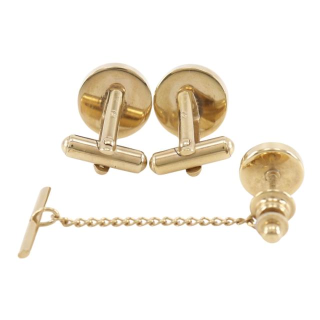 Dunhill ダンヒル タイタックセット 金メッキ 黒 カフス メンズ 【中古】_2
