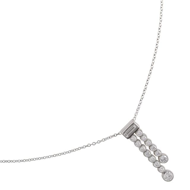 TIFFANY&amp;Co. ティファニー ジャズダブルドロップ Pt950プラチナ ネックレス 4.7g レディース
