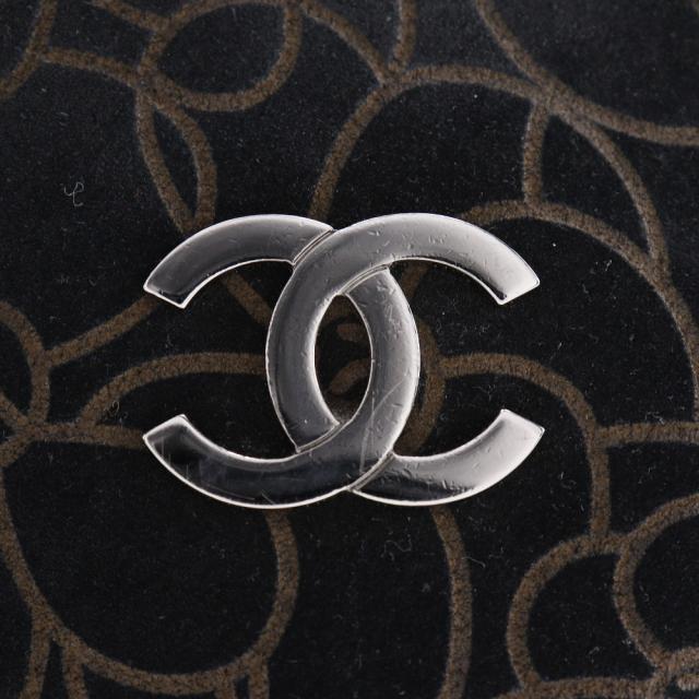 CHANEL シャネル カメリア チェーンショルダー スウェード 黒 トート
