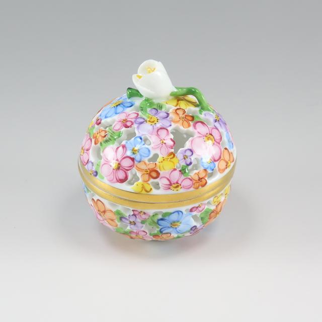 HEREND ヘレンド 透かしボンボン入れ 6219/C 置物 オブジェ _ 【中古】