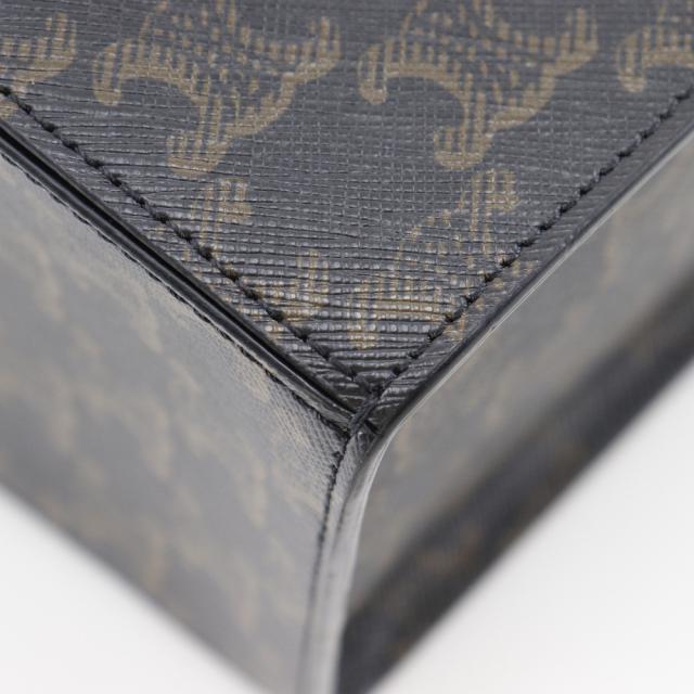CELINE セリーヌ ストラップボックス トリオンフ 197142BZJ PVC 黒/茶 ハンドバッグ_3